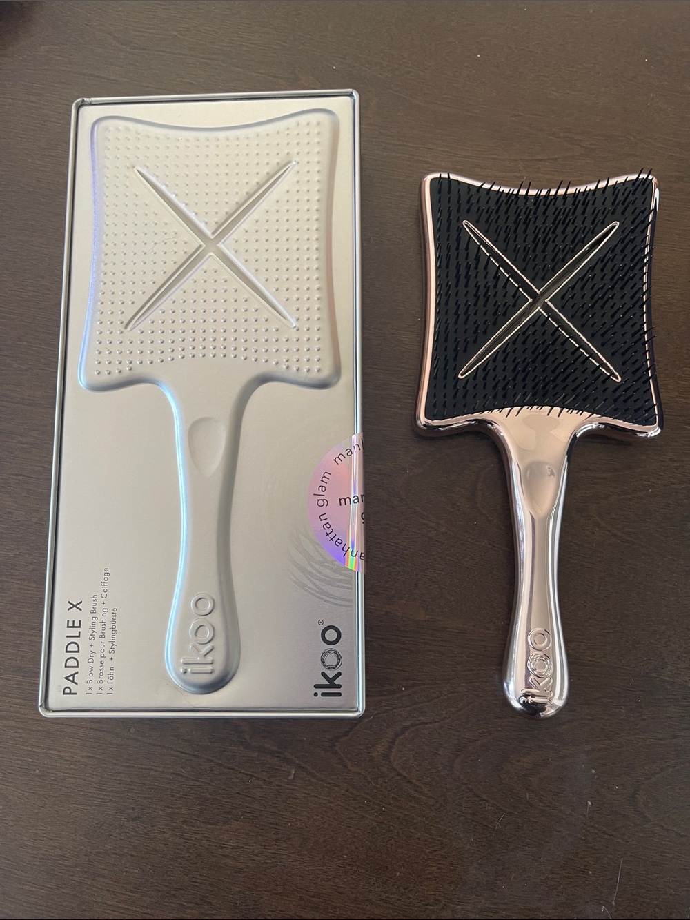 Paddle X Detangling Brush - Rose Gold & Black